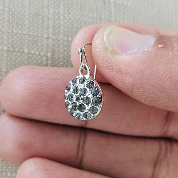 Liz Claiborne Ladies Earrings Crystals Accent Silver Tone Liz Shop Luna Jeweley - Picture 9 of 12